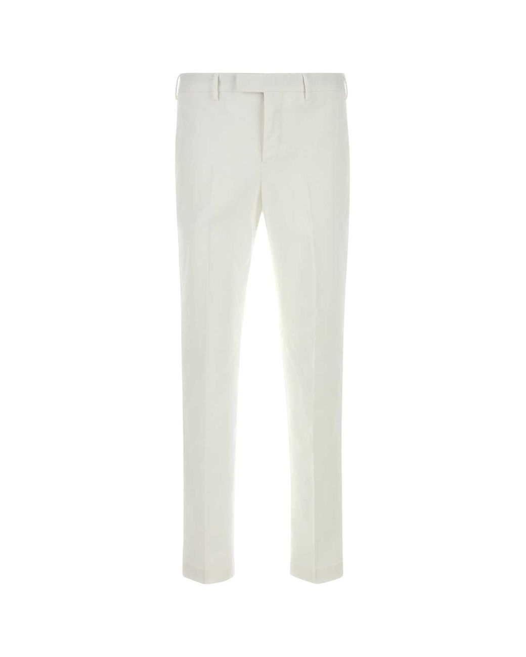 PT Torino White Stretch Cotton Pants for men