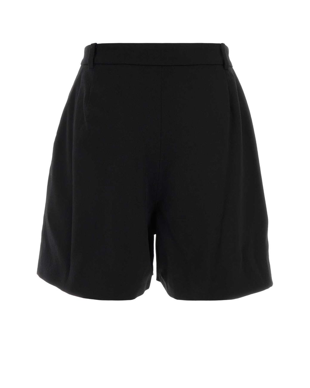 Alessandra Rich Black Stretch Crepe Bermuda Shorts