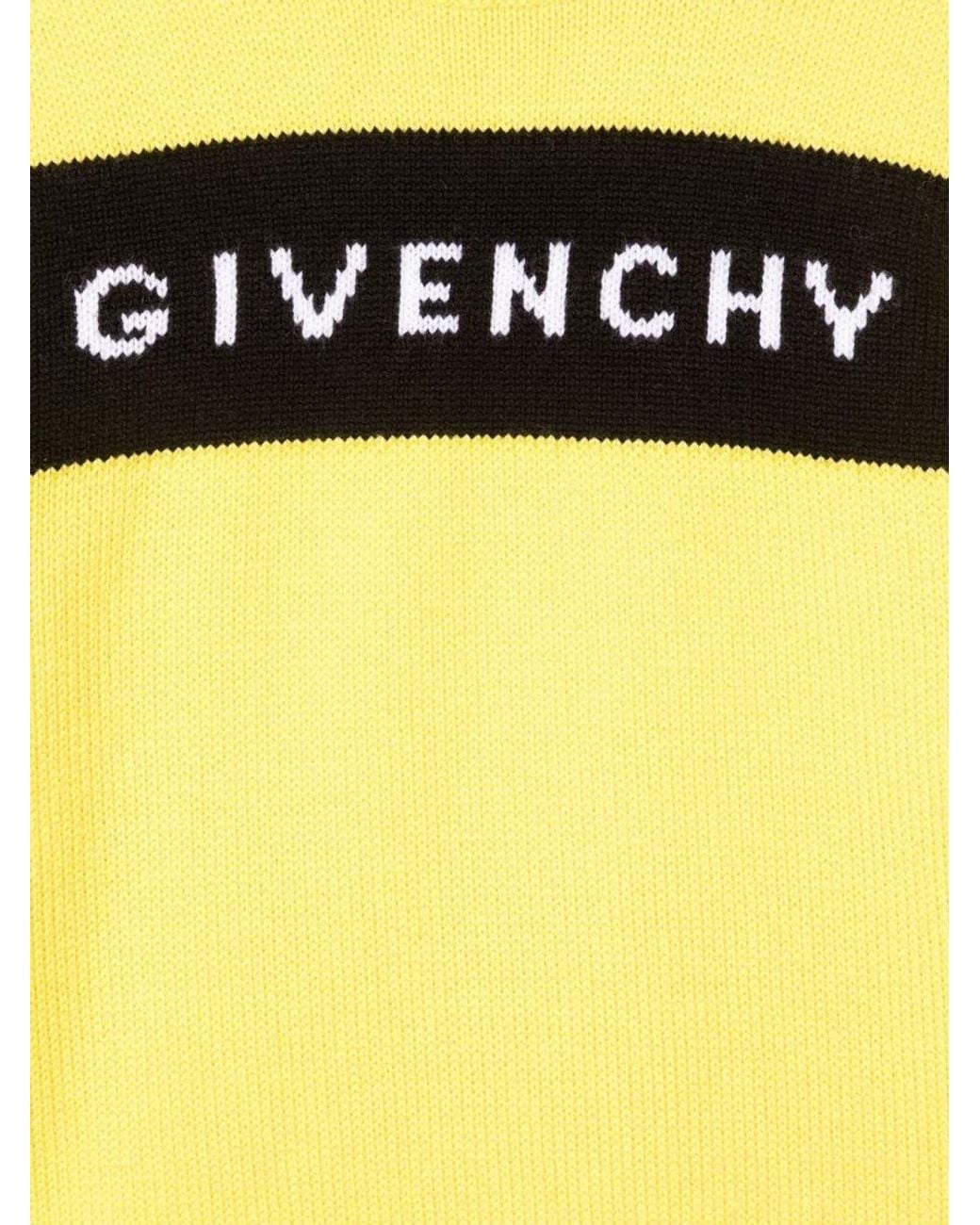 Givenchy Yellow Knitted Jumper Jacquard Logo