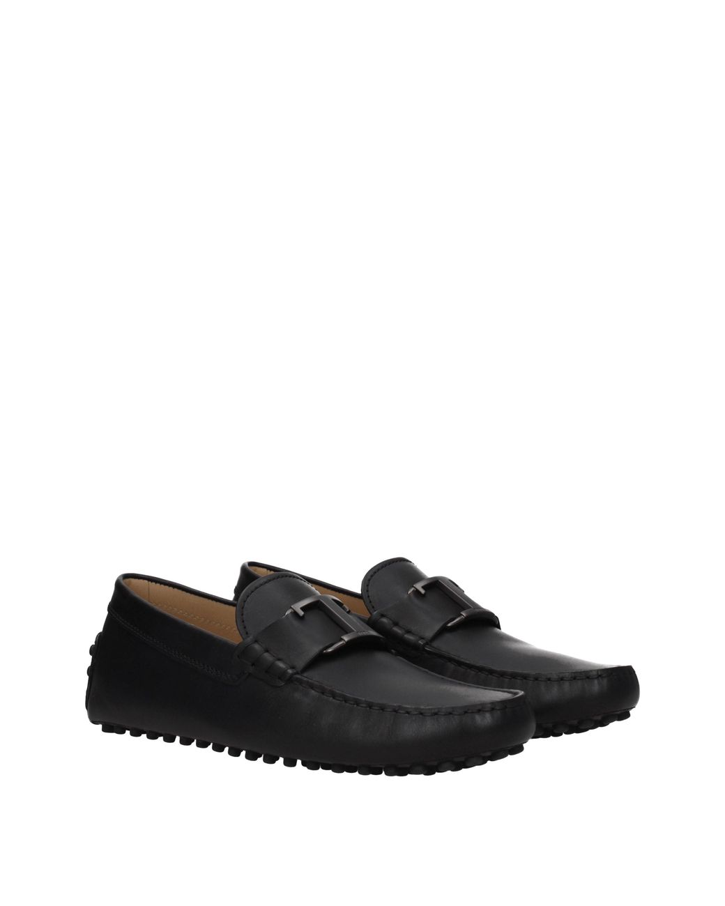 Tod's Black Moccasins Leather
