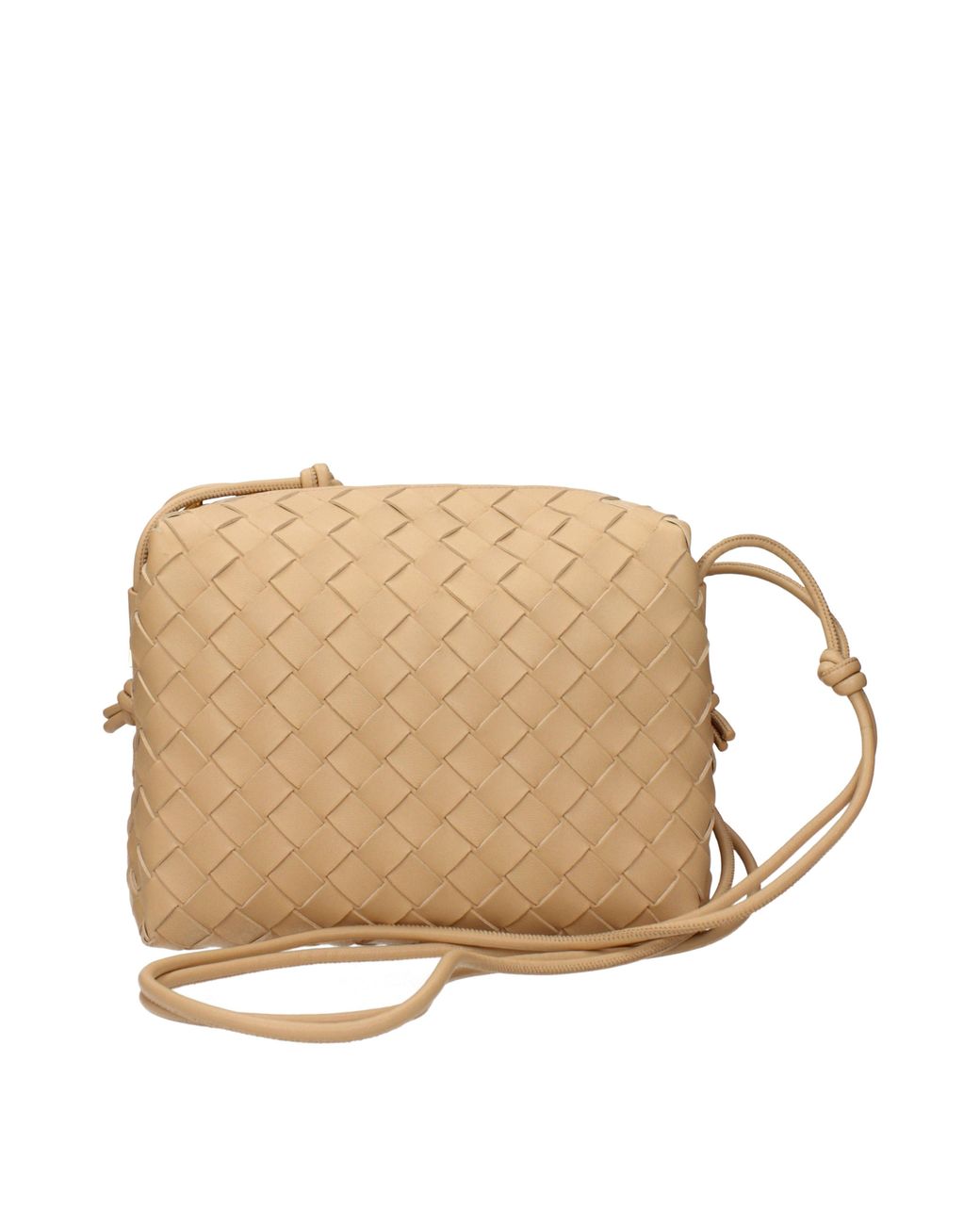 Bottega Veneta Natural Almond Leather Crossbody Bags