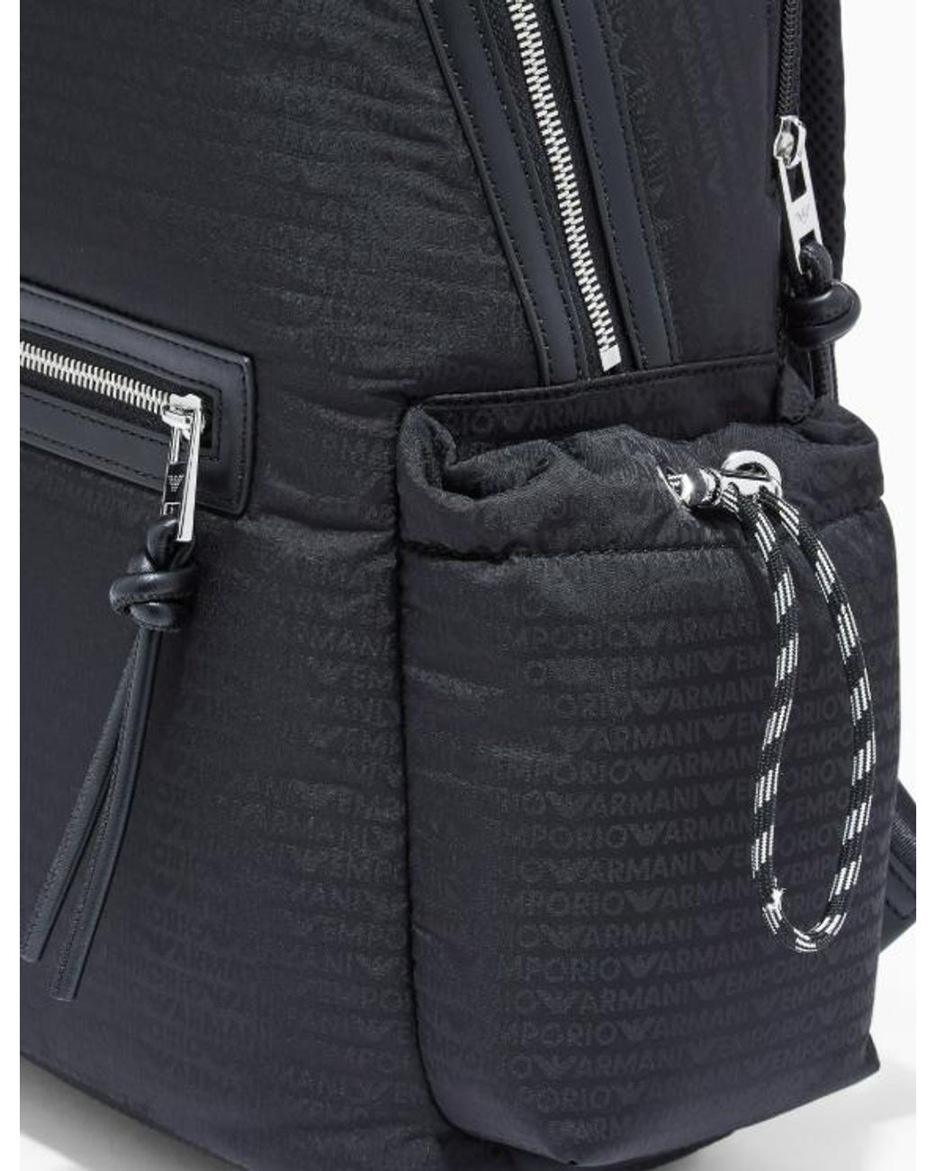 Emporio Armani Nylon-Rucksack mit Monogramm-Schriftzug in Blue für Herren