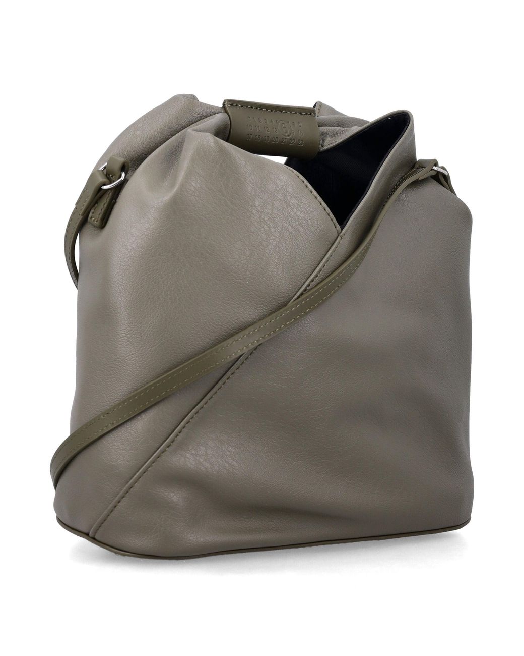 MM6 by Maison Margiela Gray Top Handle Bucket Bag With Shoulder Strap