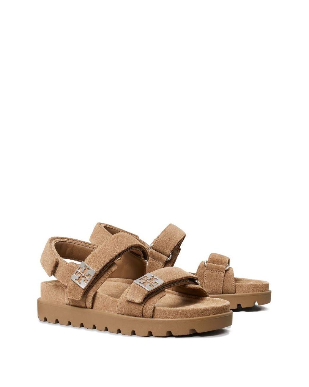 Tory Burch Gray Mellow Leather Sandals