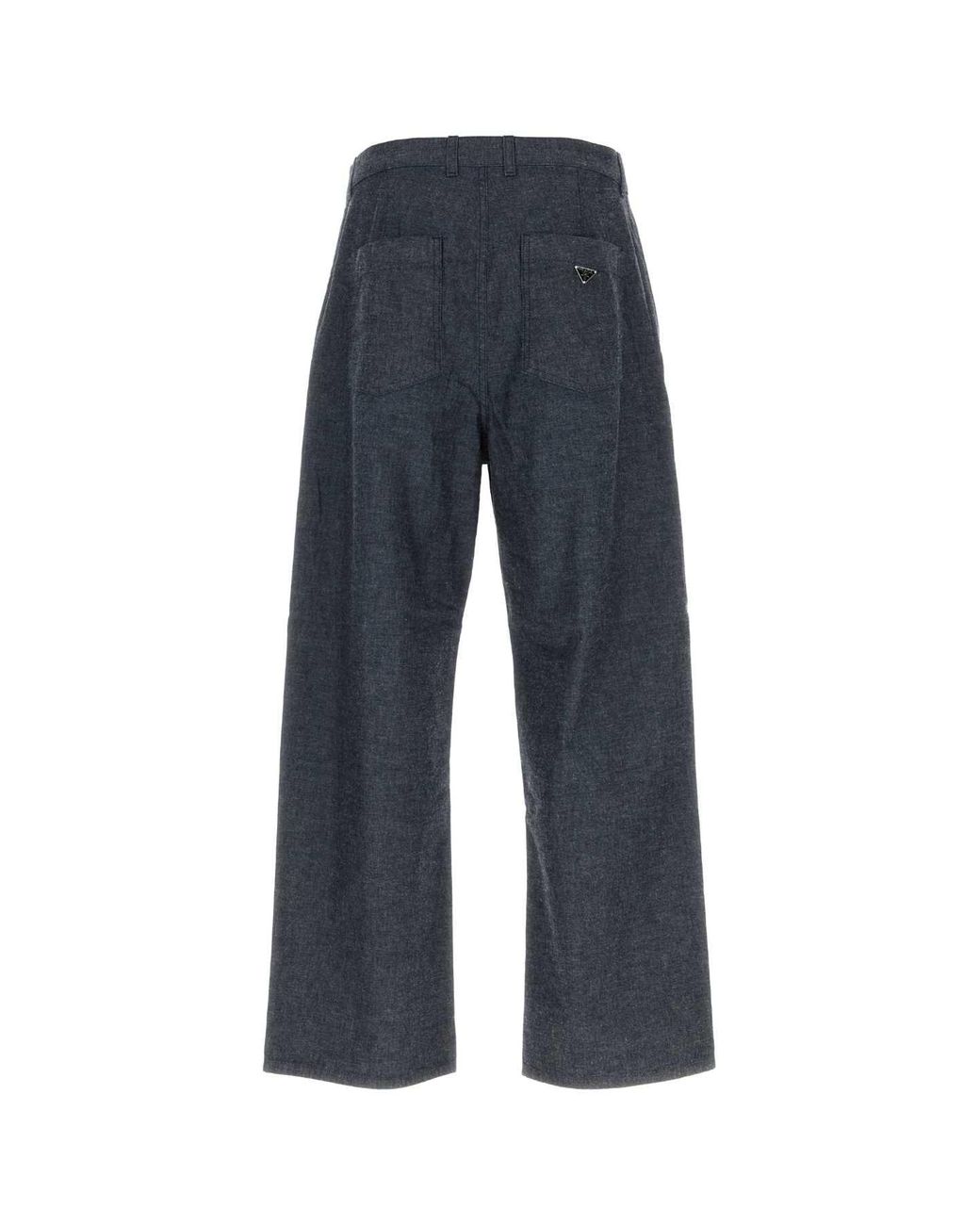Prada Blue Flat Front Trousers for men