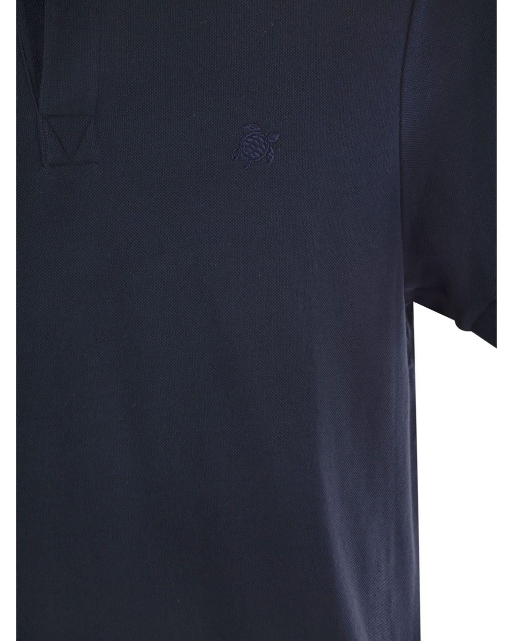 Vilebrequin Blue Organic Cotton Pique Polo Shirt for men