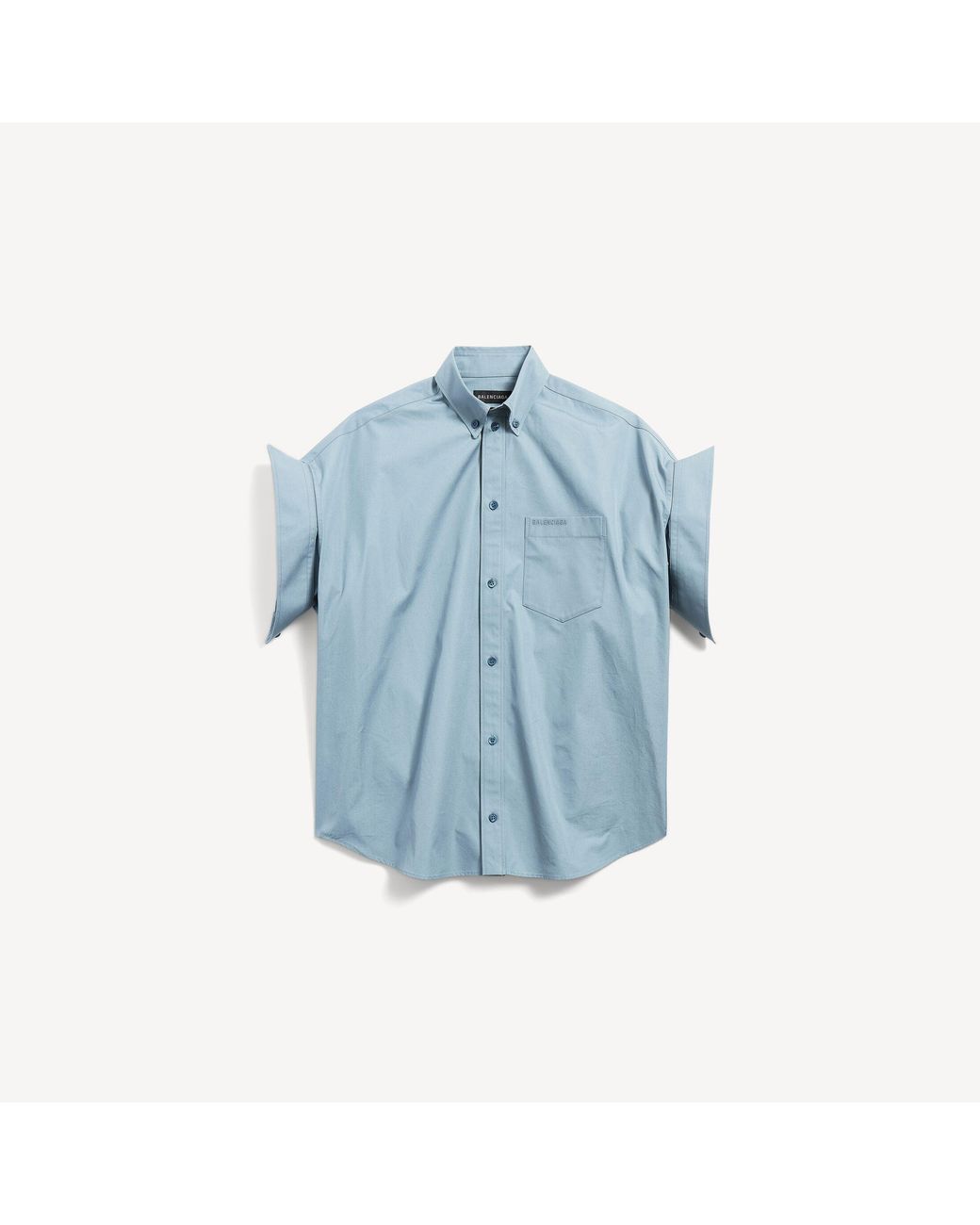Balenciaga Blue Tucked Sleeve Shirt