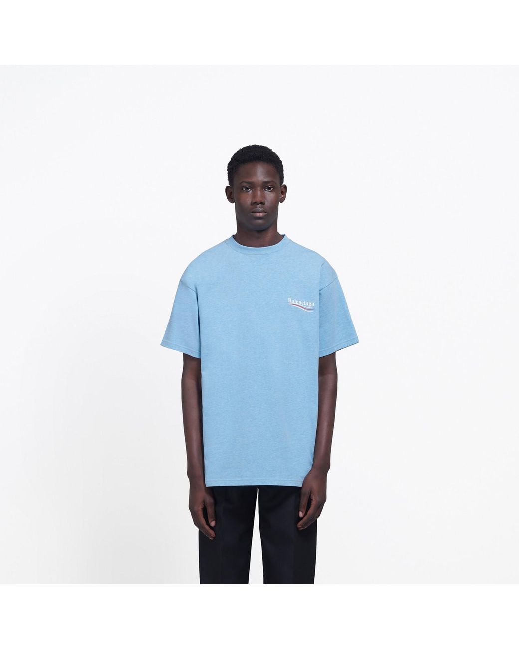 Balenciaga Political Campaign Regular T-shirt in Blue for Men | Lyst