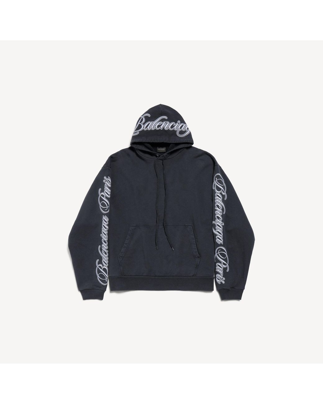 Balenciaga Blue Cursive Oversized Hoodie for men