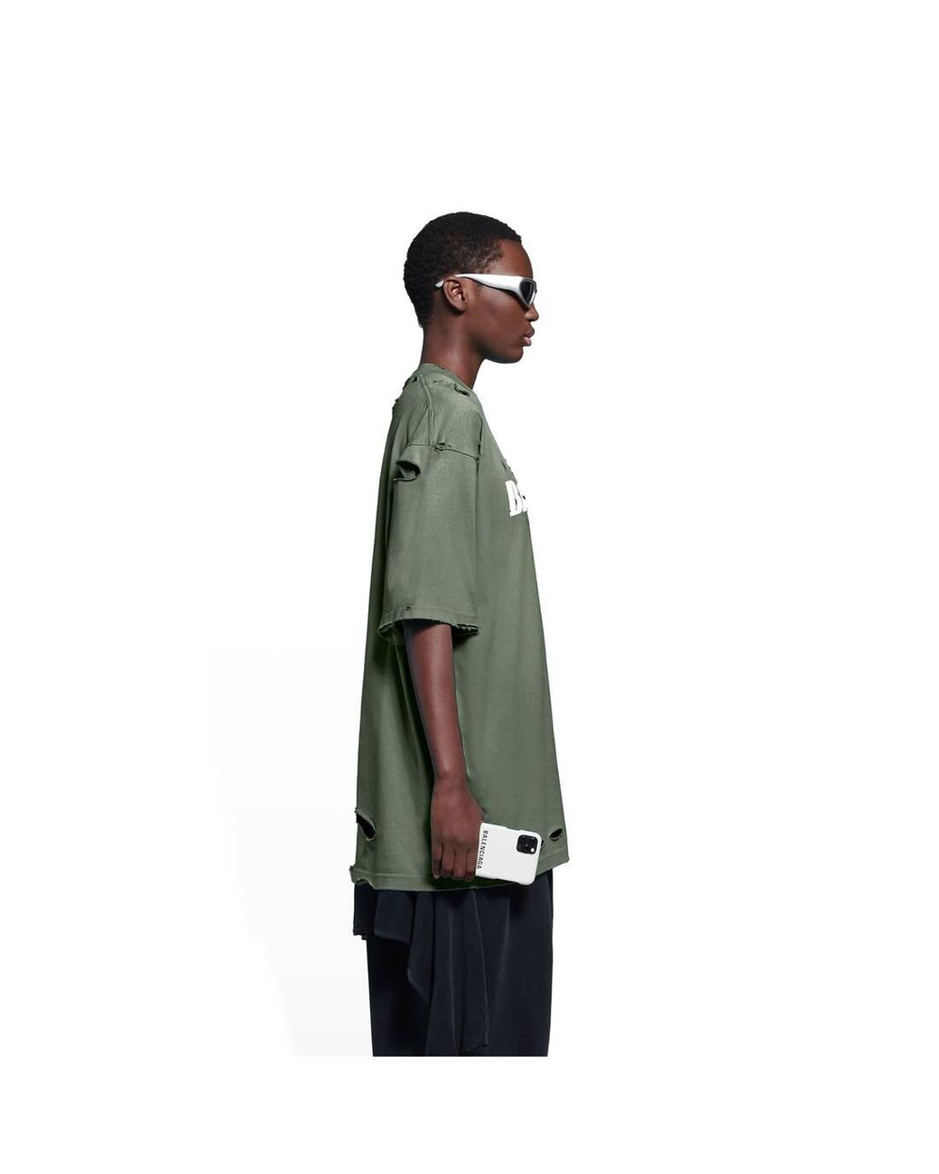 Balenciaga Caps T-shirt Boxy Fit in Green for Men | Lyst