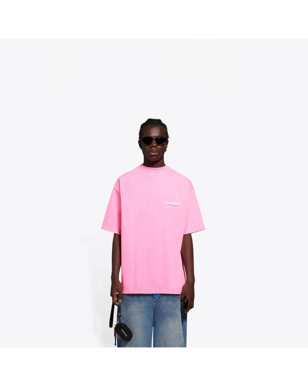 Womens Balenciaga Back Tshirt Medium Fit in Fluo Pink  Balenciaga NL