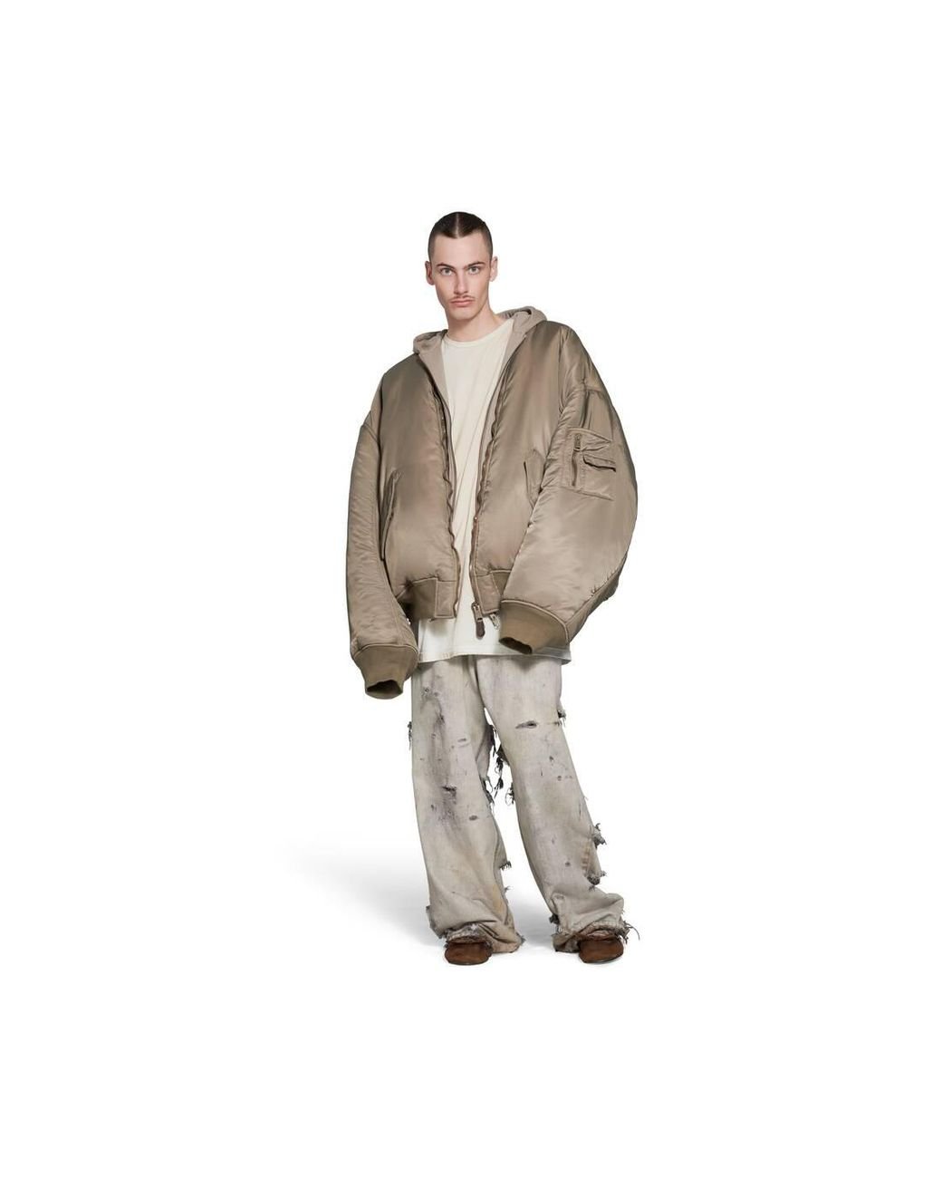 Balenciaga Paris All In Bomber in Natural for Men | Lyst Balenciaga Paris All In Bomber in Natural for Men | Lyst