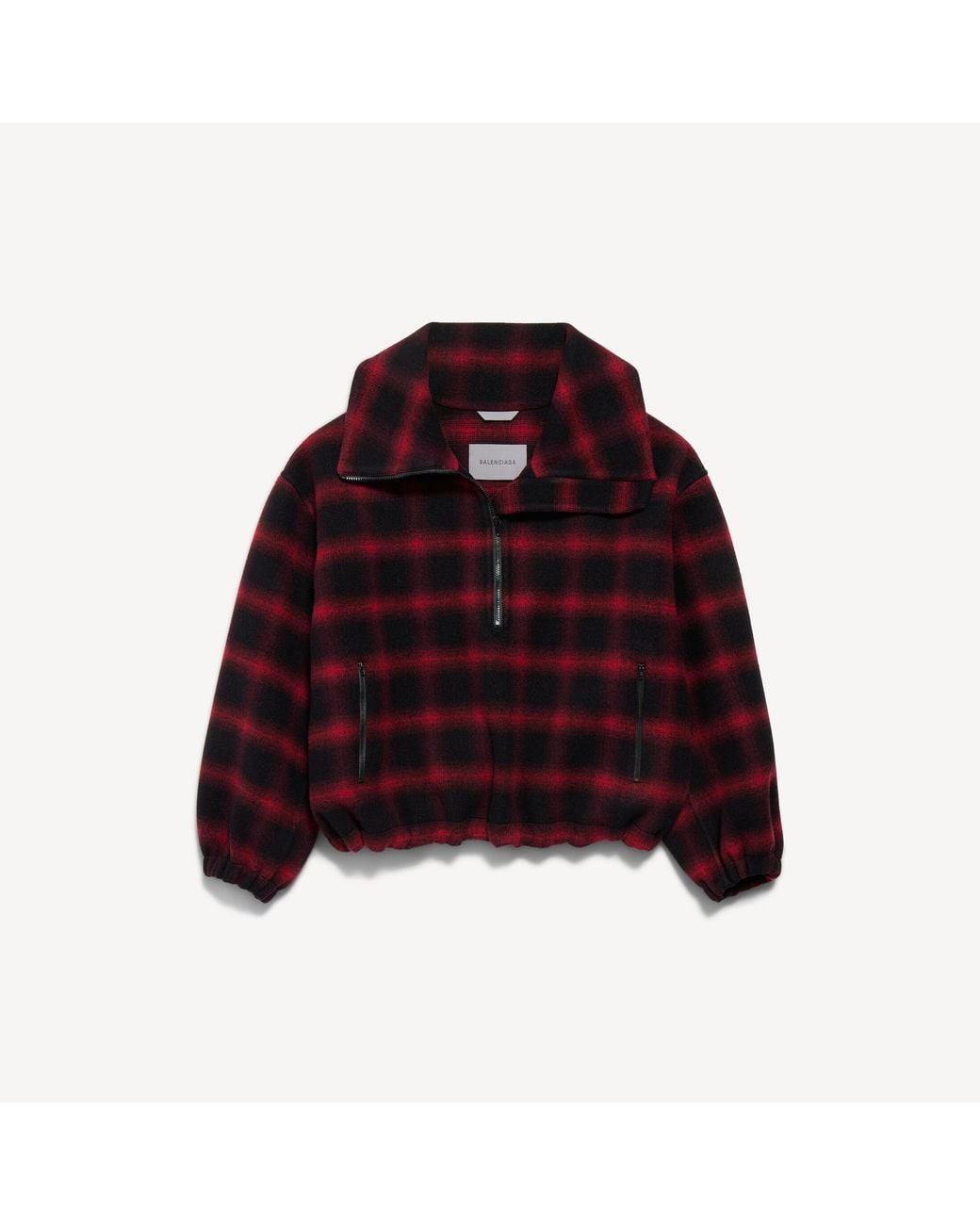 Balenciaga Red High Collar Half Zip Outerwear for men