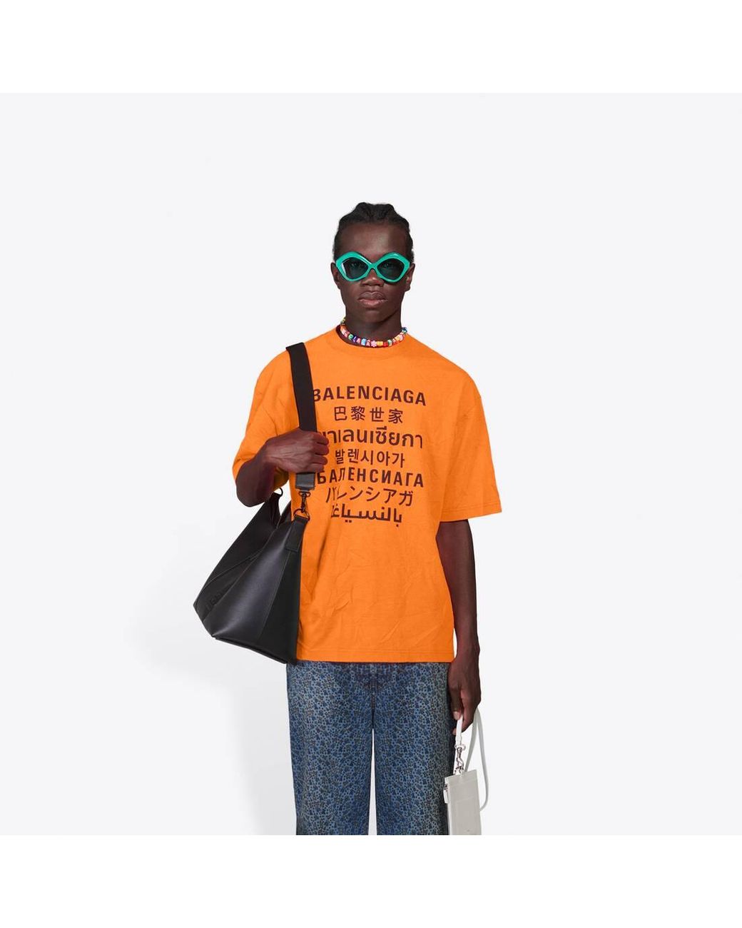 Balenciaga Languages Xl T-shirt in Orange for Men | Lyst