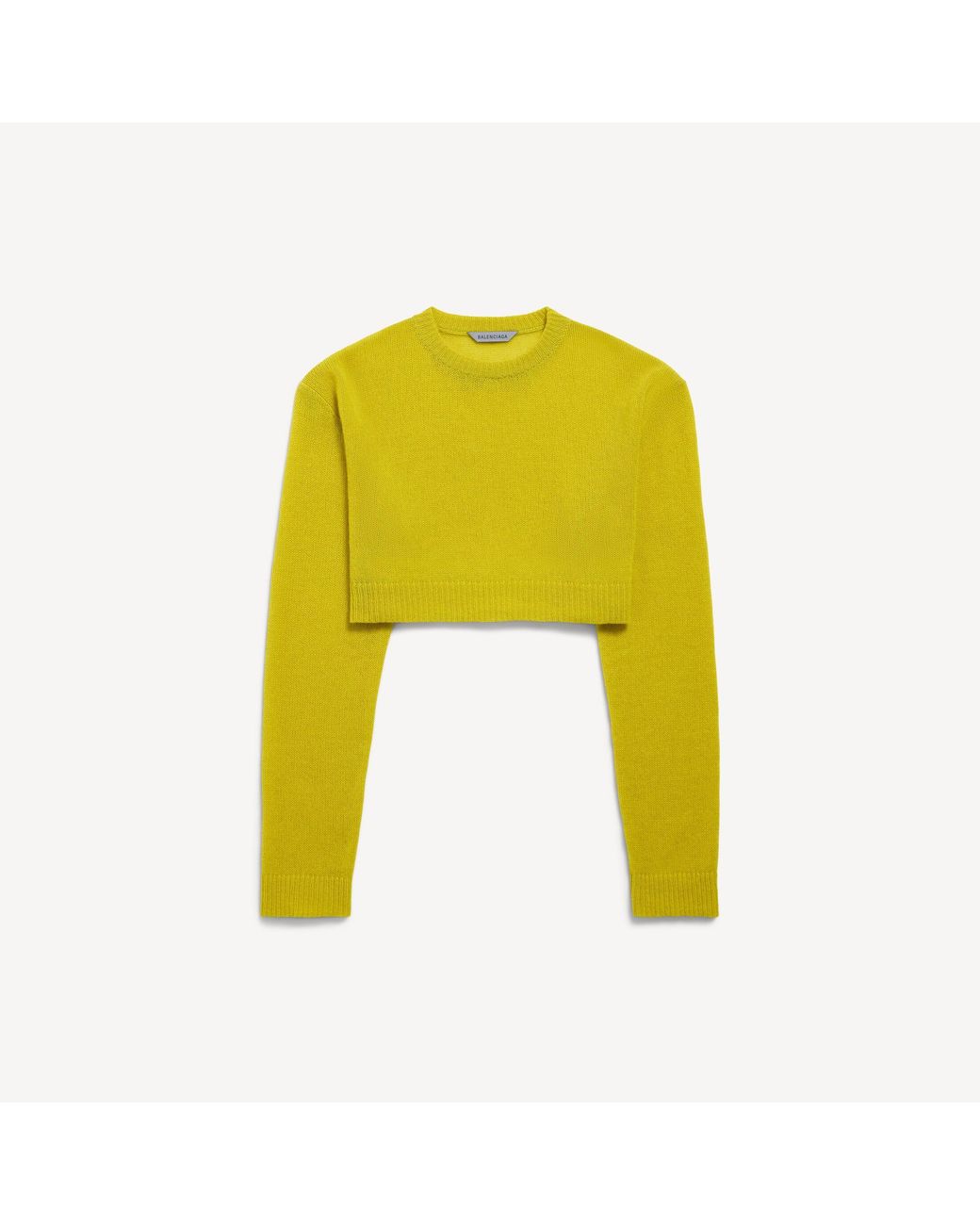 Balenciaga Yellow Cropped Crewneck