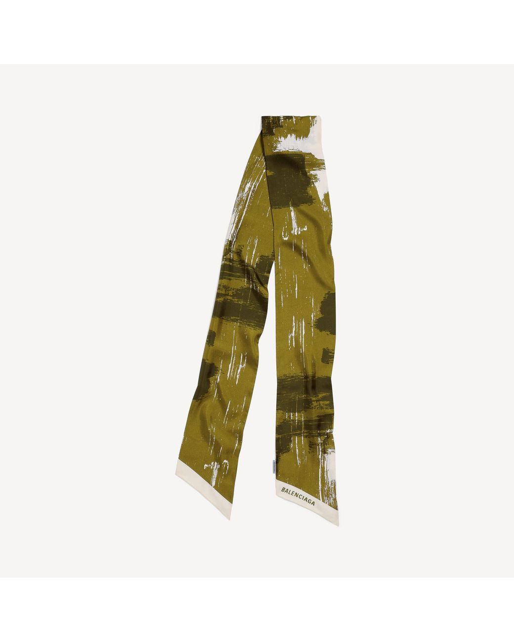 Balenciaga Green Paintbrush Twilly Scarf