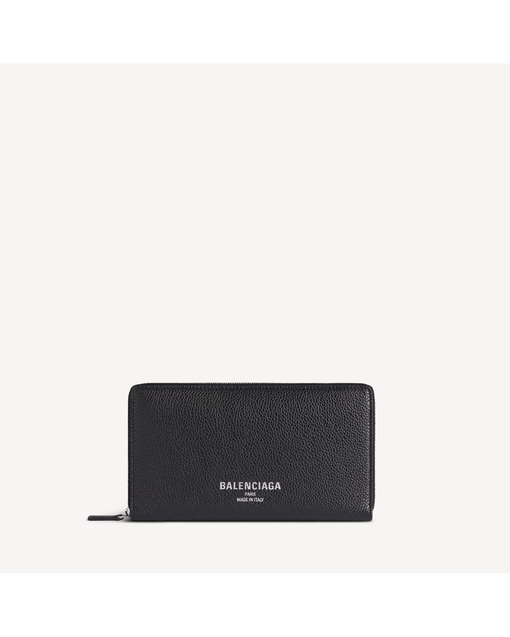 Balenciaga Black Credit Continental Zip Wallet for men
