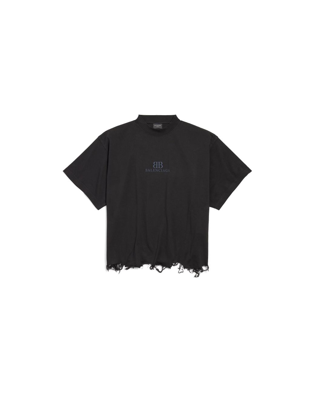 Balenciaga Bb Classic Cropped T-Shirt Oversized in Black