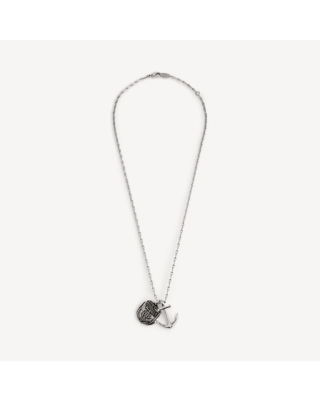 Balenciaga Metallic Anchor Crest Charms Necklace