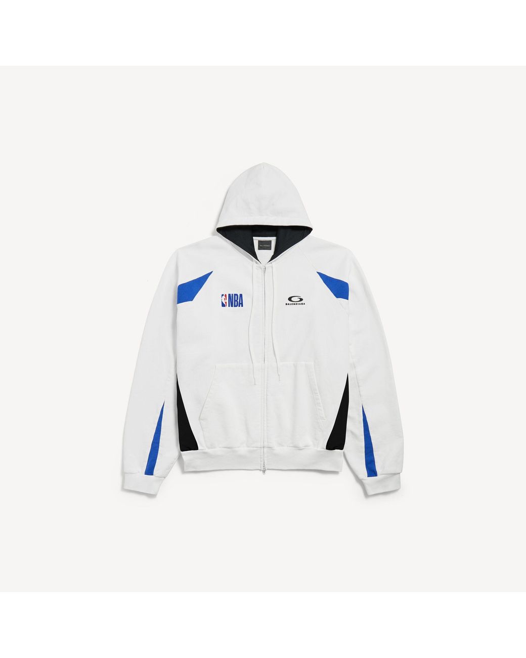 Balenciaga Blue Nba Collaboration Oversized Zip-Up Hoodie for men