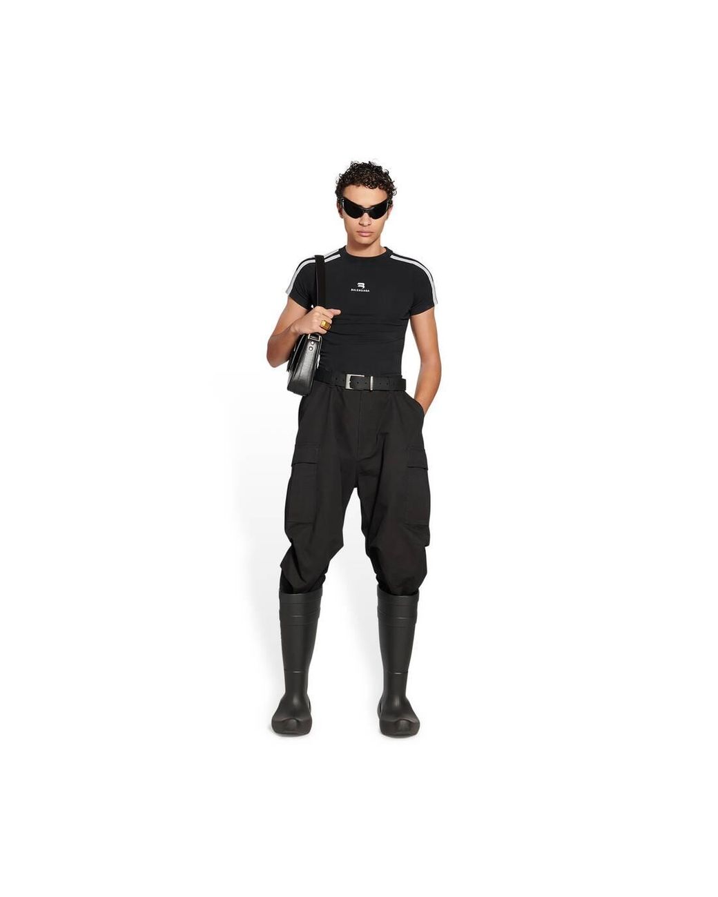 Balenciaga Sporty B Shrunk T-shirt in Black | Lyst Australia Balenciaga Sporty B Shrunk T-shirt in Black | Lyst Australia