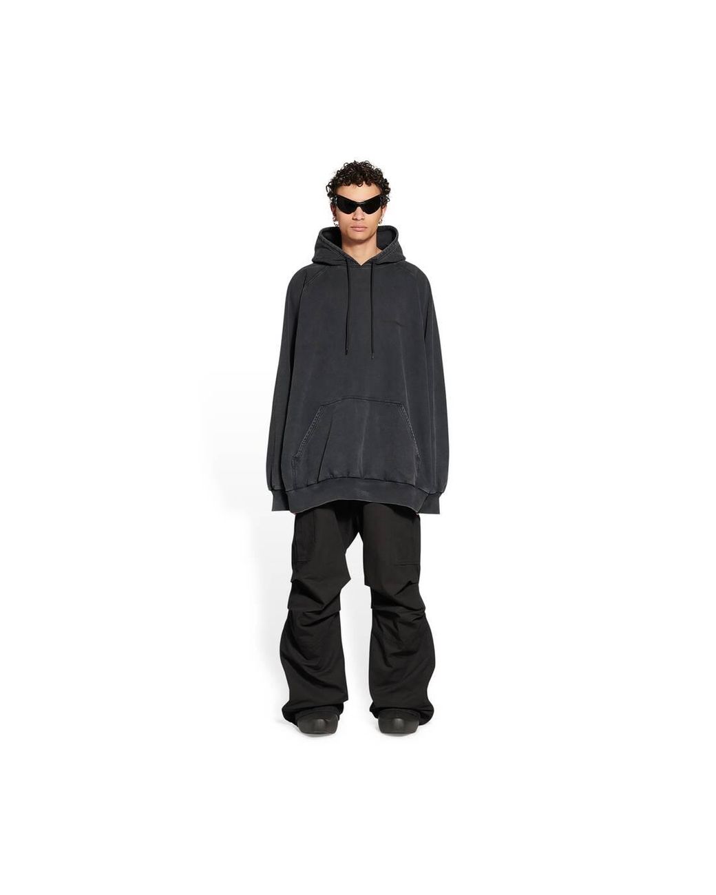 Balenciaga Strike 1917 Hoodie Oversized in Black | Lyst