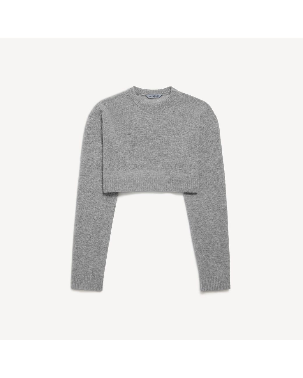 Balenciaga Gray Cropped Crewneck