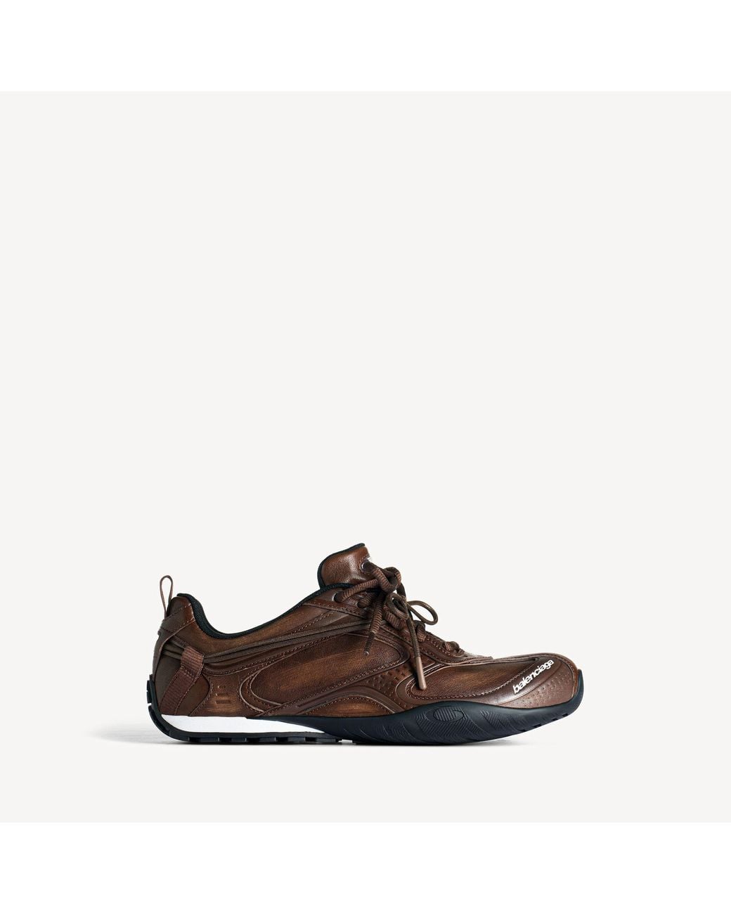 Balenciaga Brown Radar Leather Sneaker for men