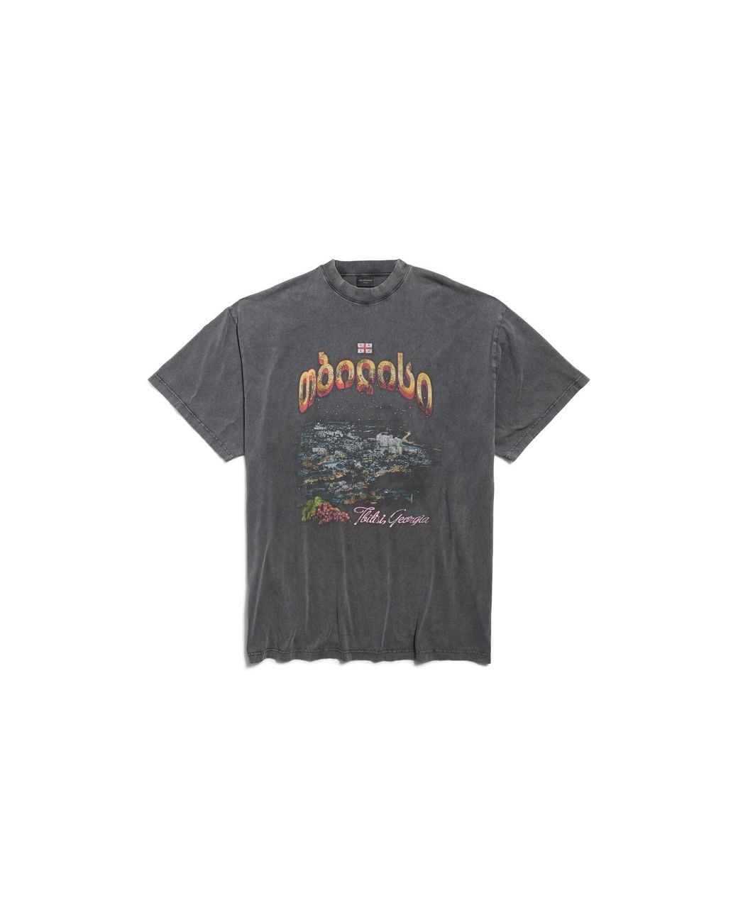 Balenciaga Tbilisi Oversized T-Shirt in Gray for Men | Lyst