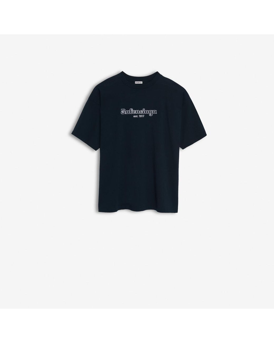 Balenciaga Cotton Est. 1917 Oversize T-shirt in Navy / White (Blue) | Lyst