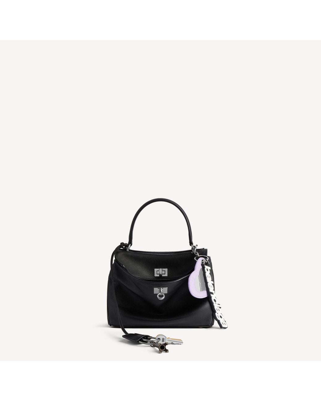 Balenciaga Black Rodeo Handbag Mini With Charms