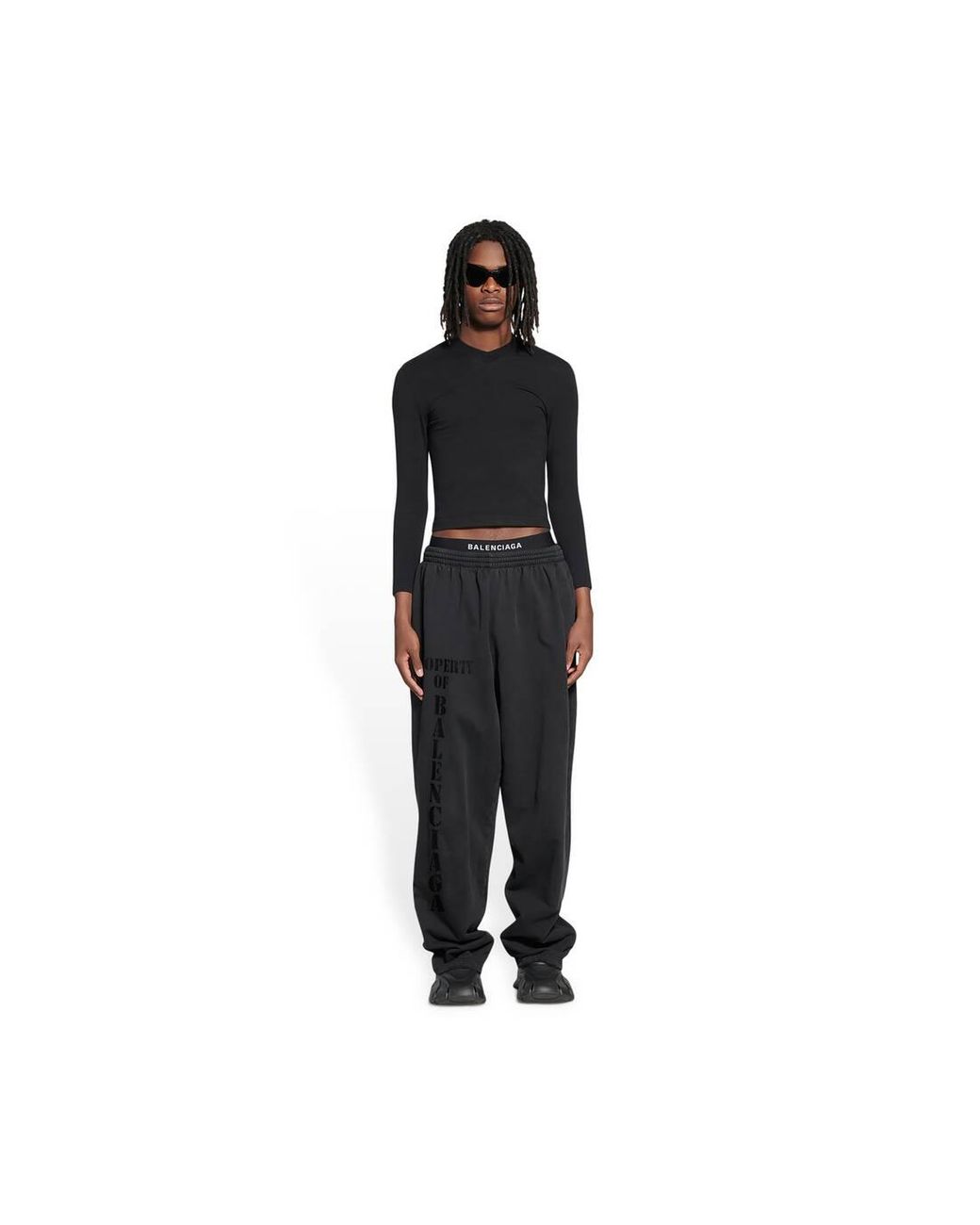 Balenciaga Fleece Property baggy jogging Pants in Black for Men | Lyst