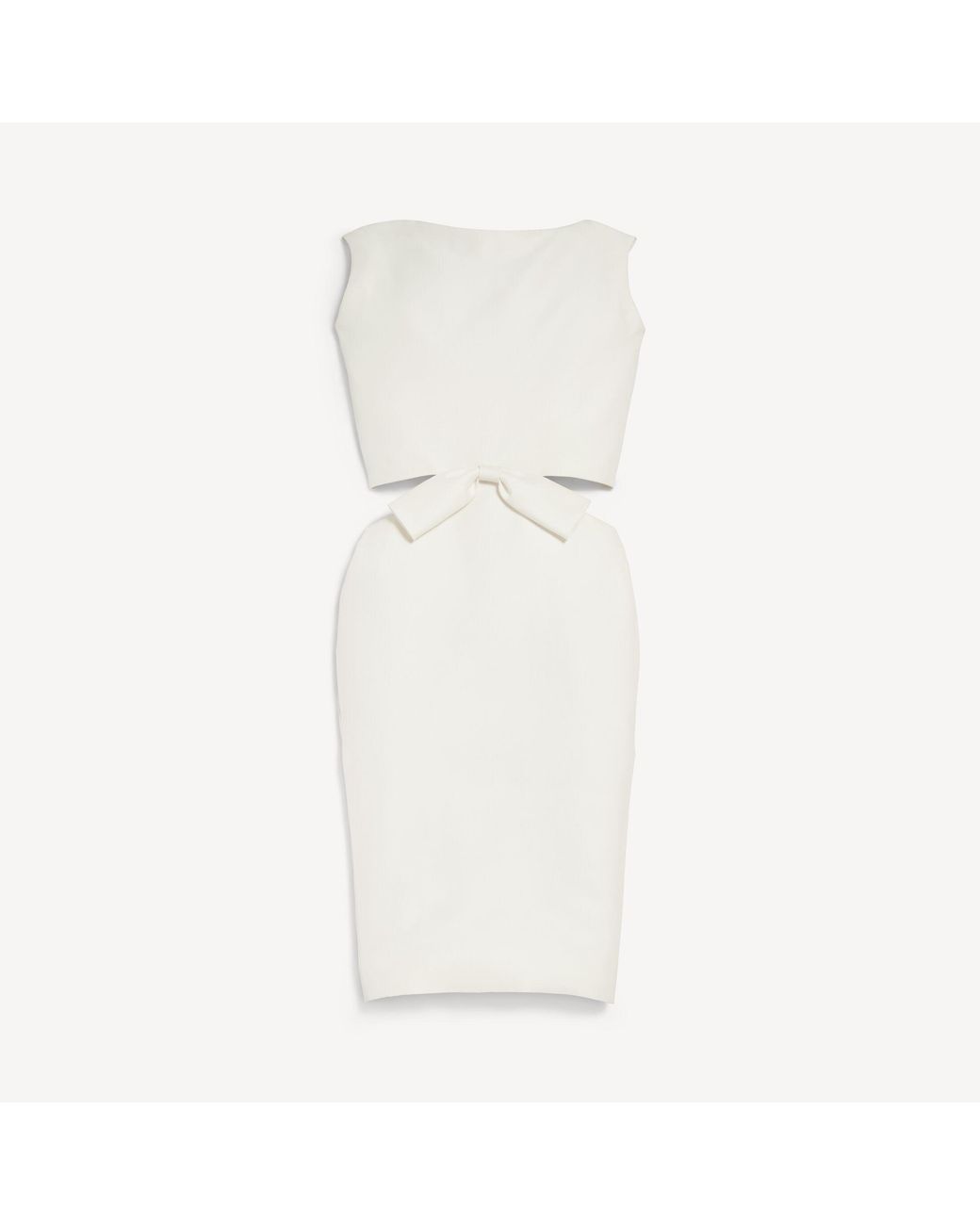 Balenciaga White Draped Back Bow Dress