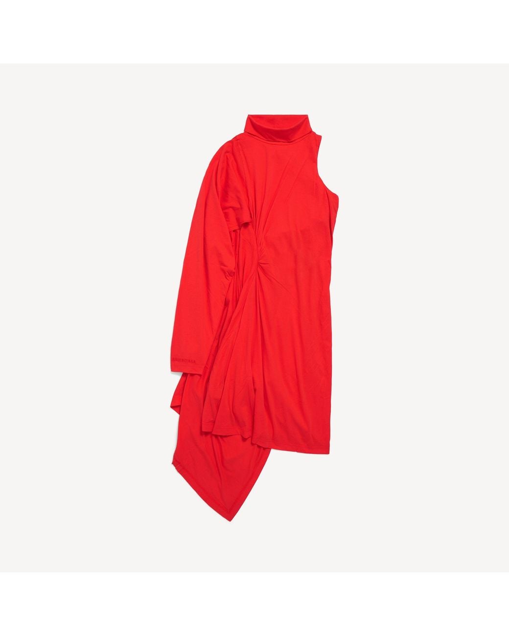 Balenciaga Red Draped Midi Dress