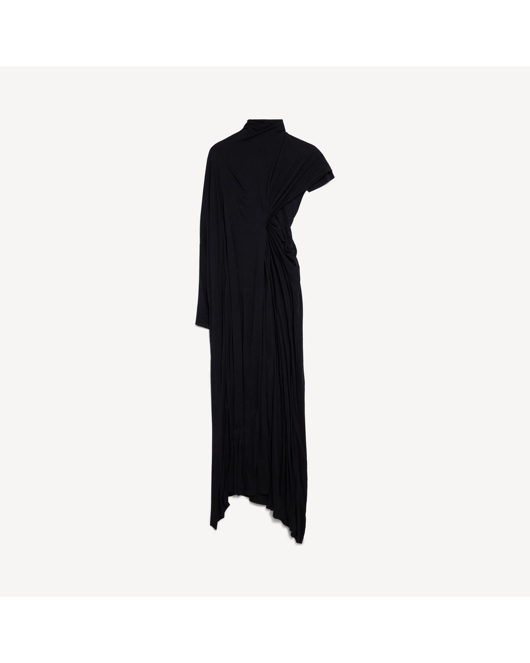 Balenciaga Black Draped Cape Dress