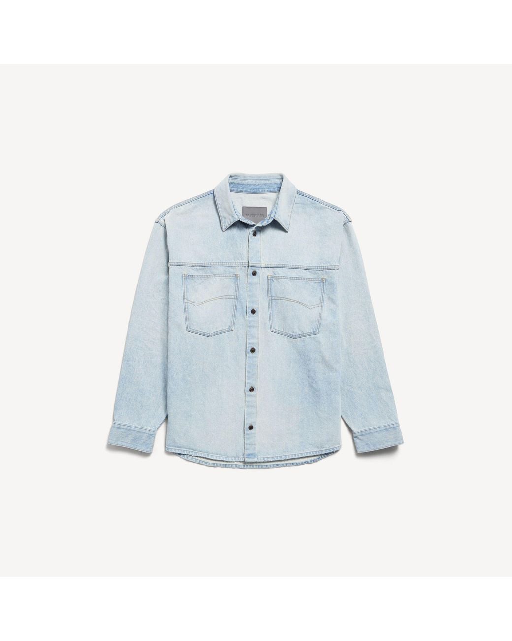 Balenciaga Blue Denim Long Sleeve Shirt for men