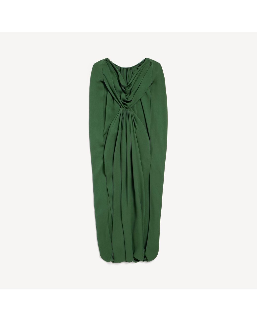 Balenciaga Green Draped Cape Dress
