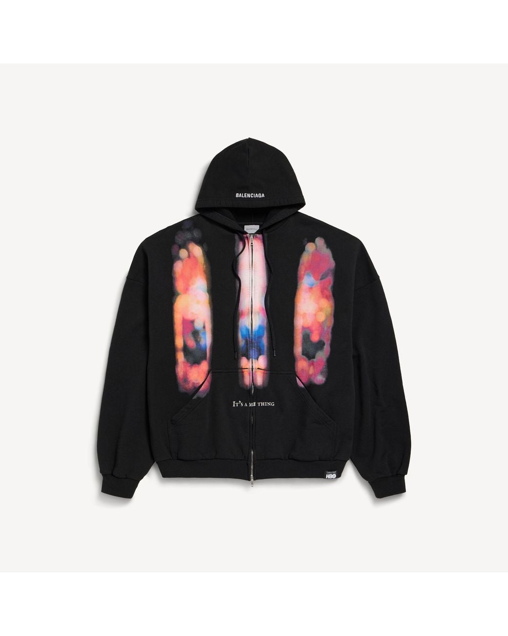Balenciaga Black Stained Glass Large Zip-up Hoodie for men