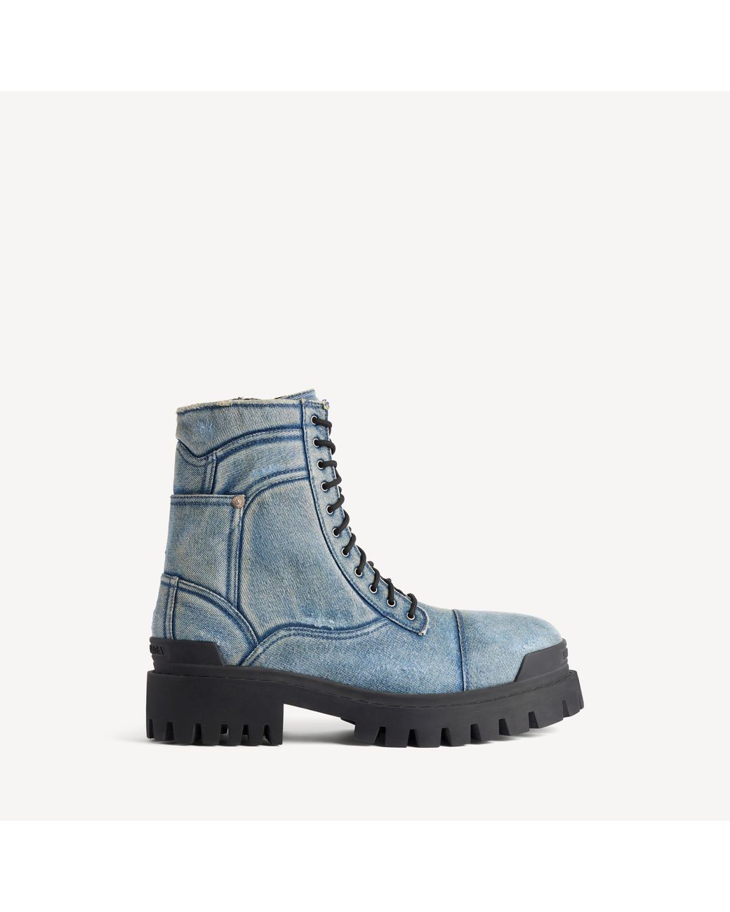 Balenciaga Blue Combat Strike Boot for men