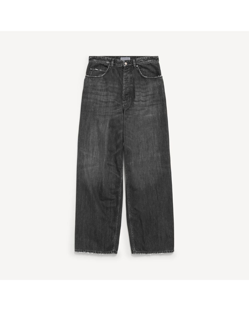 Balenciaga Gray Pleated Baggy Jeans for men