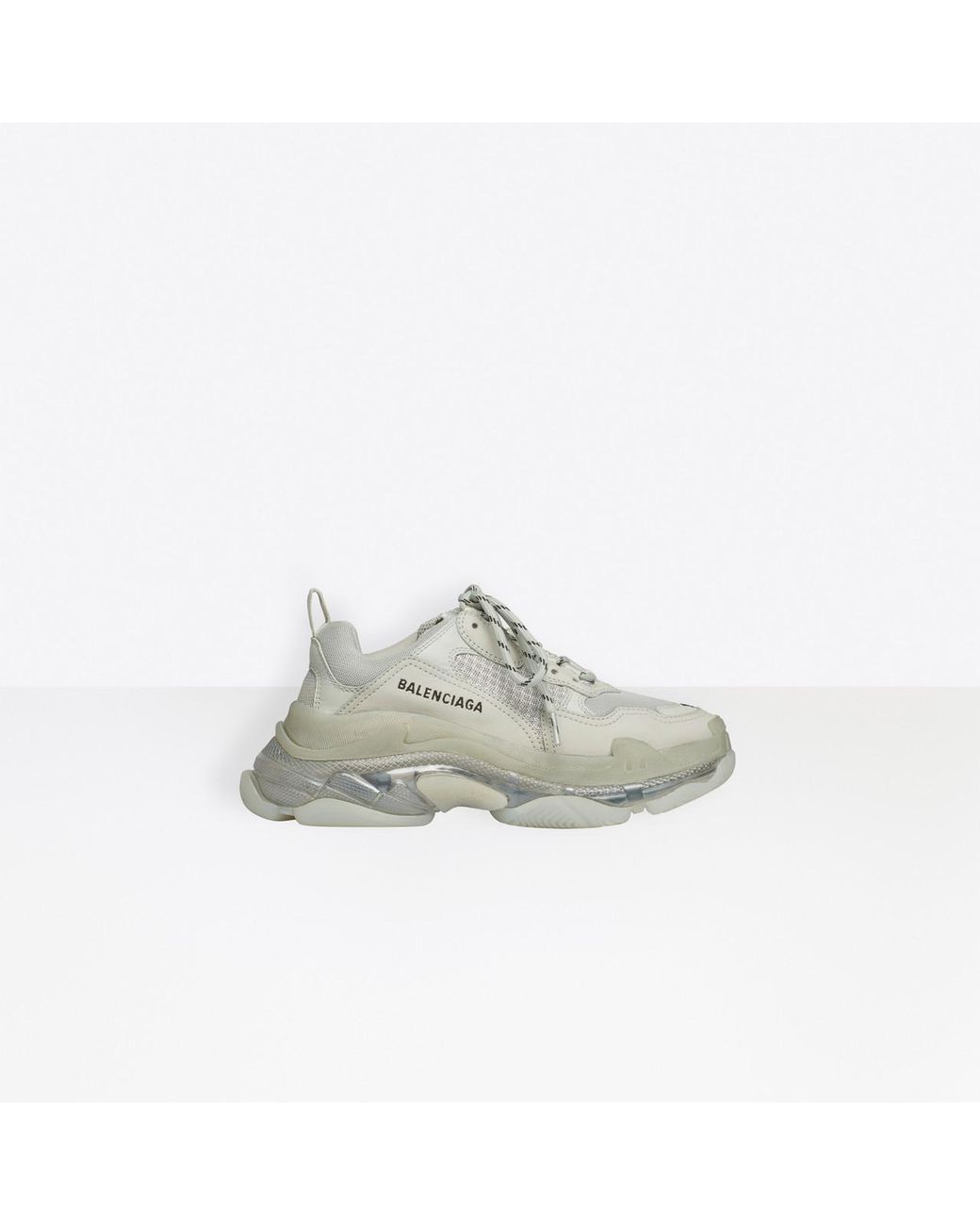 Baskets a semelles transparentes grises Triple S Balenciaga en coloris Gris  | Lyst