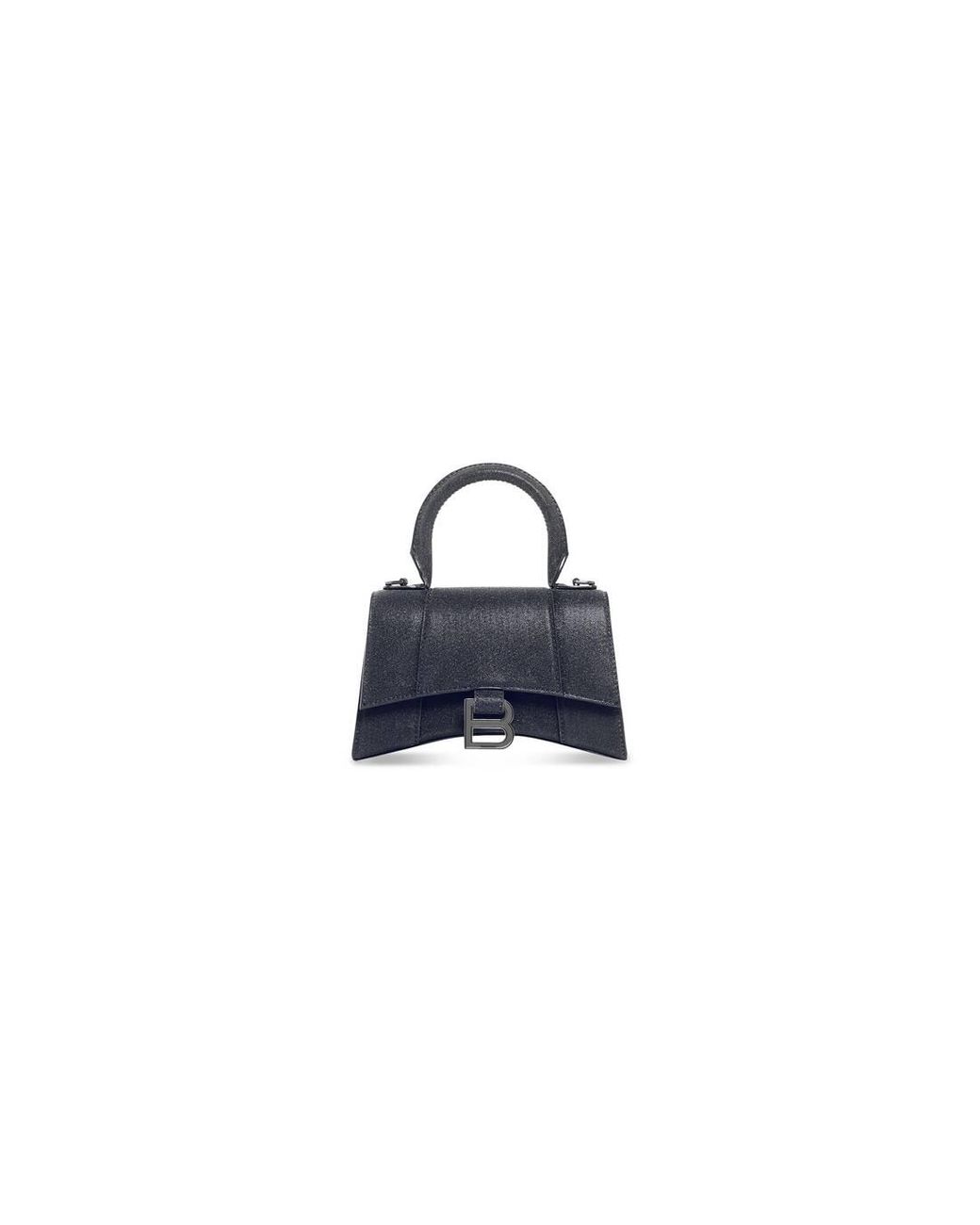 Balenciaga Hourglass Xs Handbag In Glitter Material in Black | Lyst