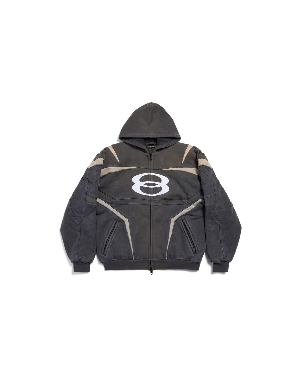 【BALENCIAGA】UNITY SPORTS ICON BIKER ジップアップ HOODIE Balenciaga Unity Sports Icon Biker Zip-Up Hoodie Oversized