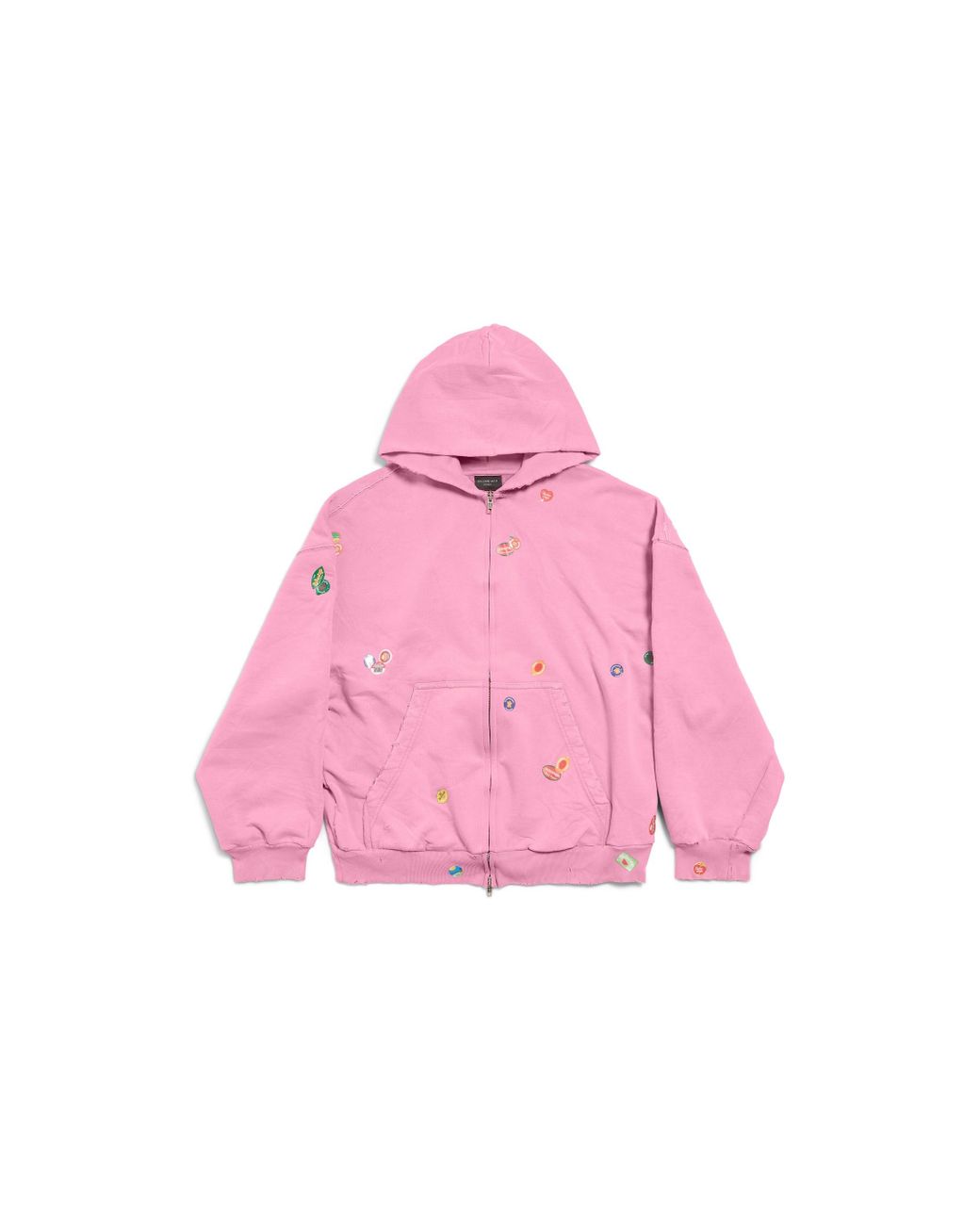 Balenciaga Fruity Zip-Up Hoodie Regular Fit in Pink | Lyst Balenciaga Fruity Zip-Up Hoodie Regular Fit in Pink | Lyst
