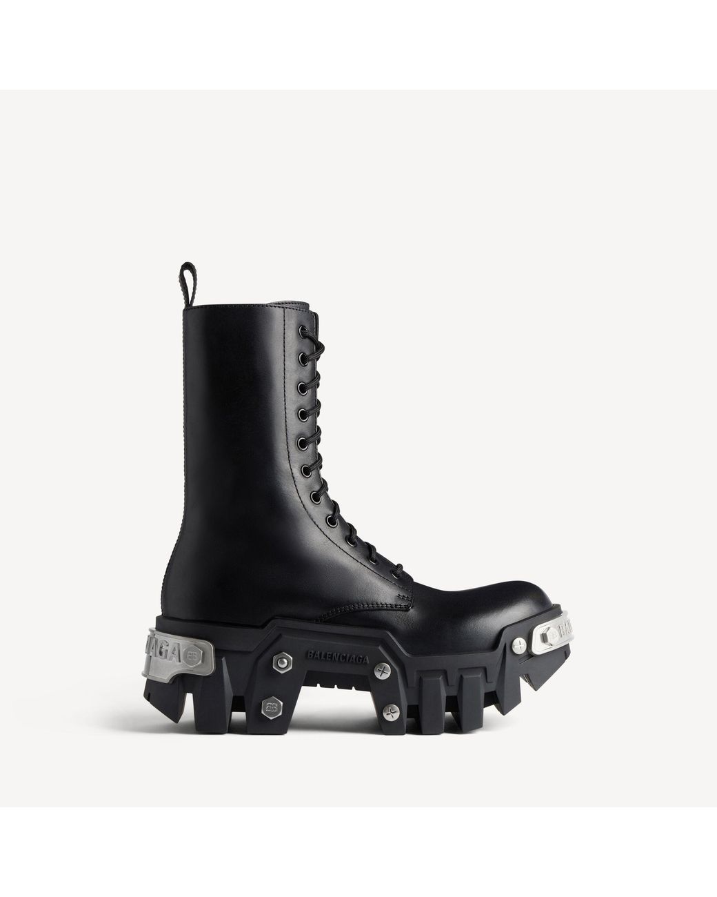 Balenciaga Black Bulldozer Lace-Up Boots