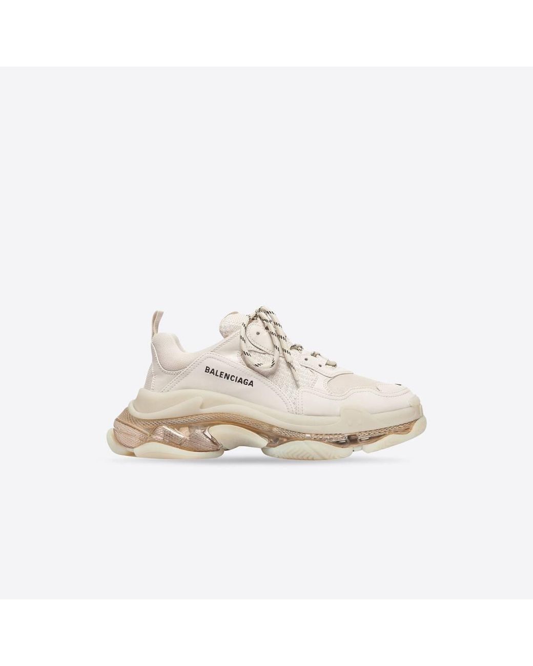 balenciaga triple s clear sole white