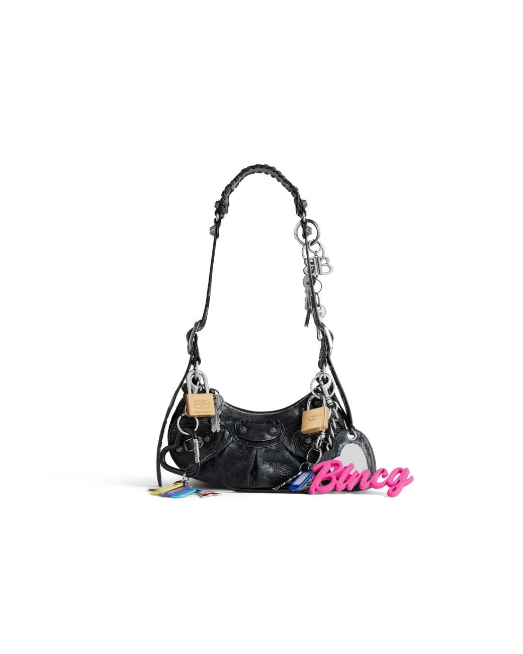 Balenciaga Le Cagole Shoulder Bag Xs With Charms in Black | Lyst