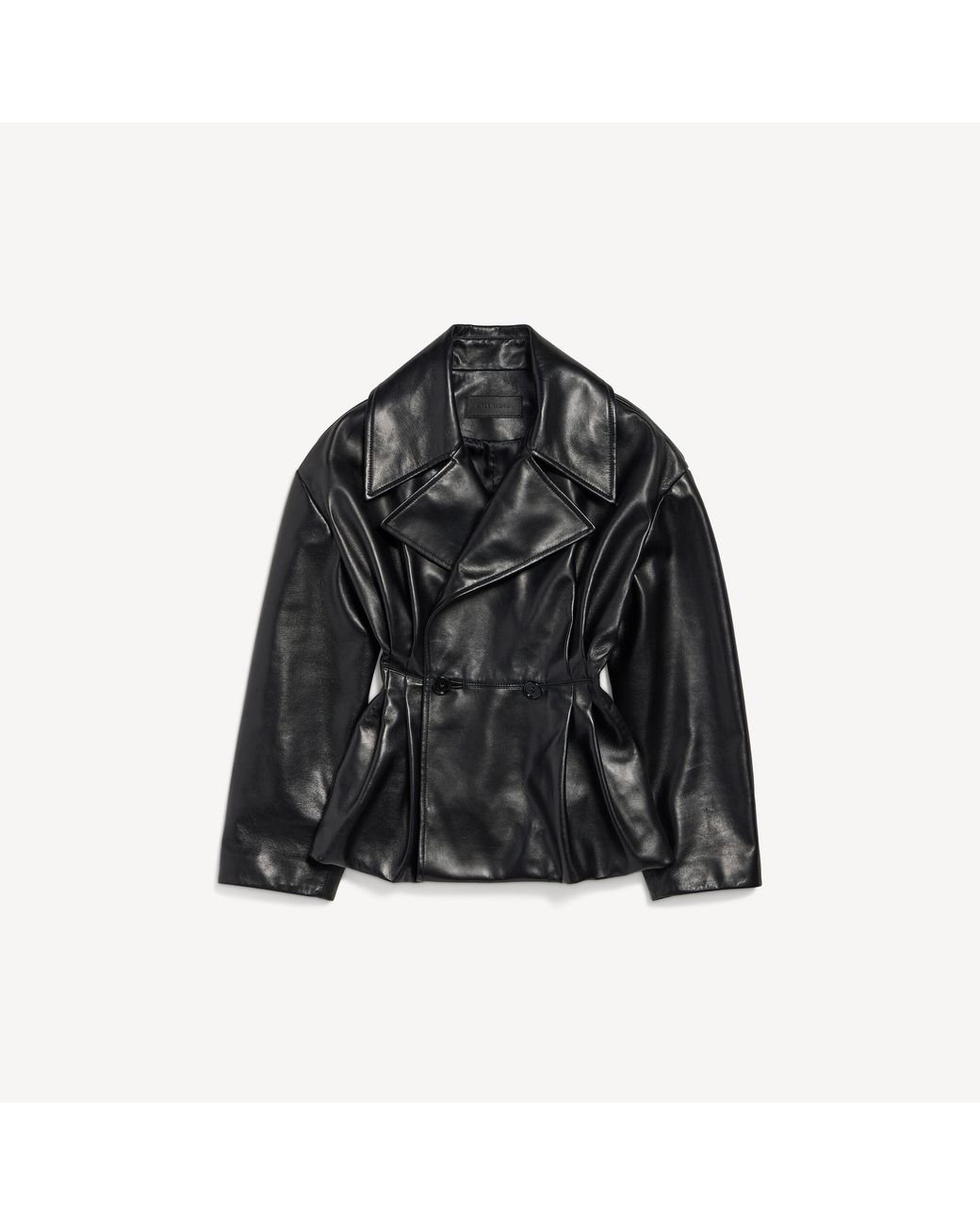 Balenciaga Black Folded Short Trench