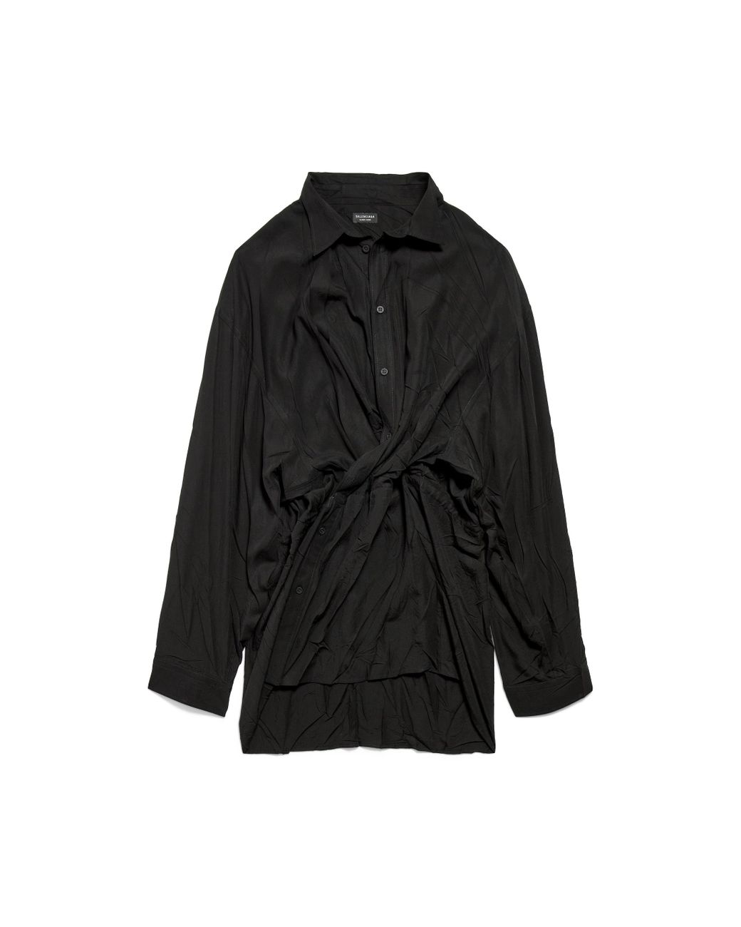 【一枚で決まる♪】BALENCIAGA Black Elasticated Shirt Dress 18945227_43340384_600.jpg