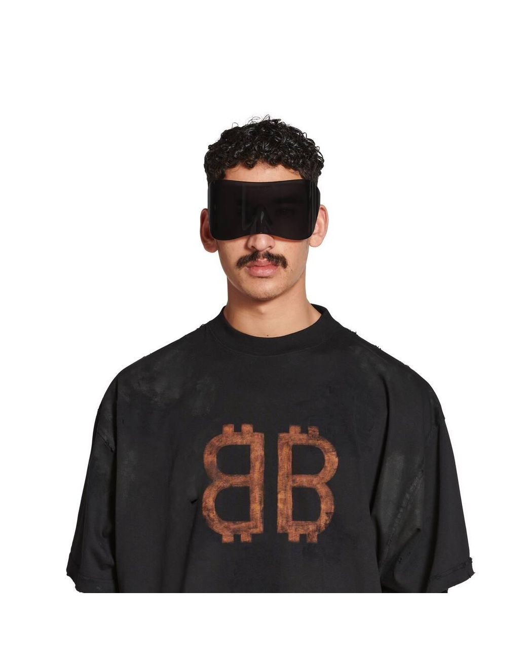 Balenciaga Crypto T-shirt Oversized in Black | Lyst